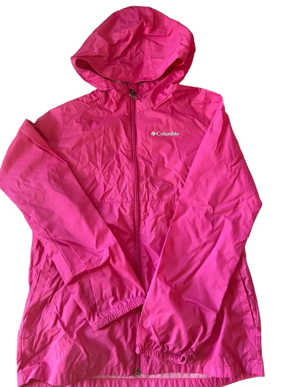 columbia  pink lightweight hooded Jacket size 14-16